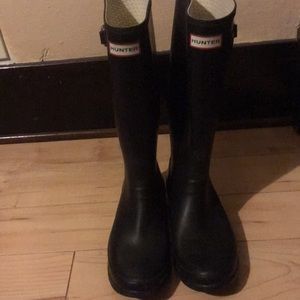 Hunter Black Matte Rain Boots 9M/10F EU 42